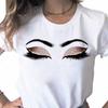 Summer Women Eye Eyelash 3D Print T Shirt Cute Fashion Style Short Sleeves Clothes Graphic Tshirt Top Lady Print Female Tee TShirt
