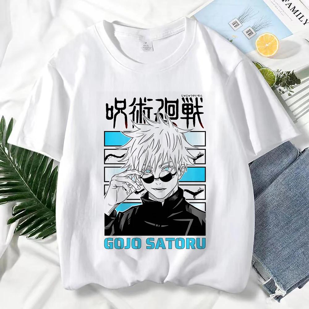 Футболка с японским аниме Jujutsu Kaisen для унисекс Gojo Satoru Print Graphic Unisex T Shirts Unisex Harajuku Fashion Casual Short Sleeve Tee