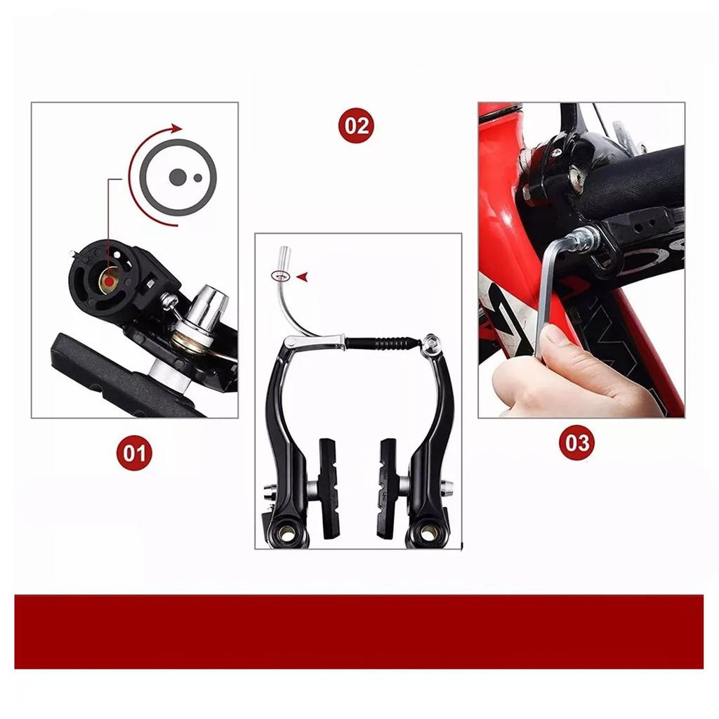 Aluminum Alloy Mountain Bike V Brake Set Front And Rear Black Riding Accessories for Mountain And Road Bikes