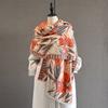 Luxury Warm Design Poncho Cashmere Winter Women Scarf Print Shawl Wrap Female Thick Pashmina Blanket Bufanda Travel Echarpe