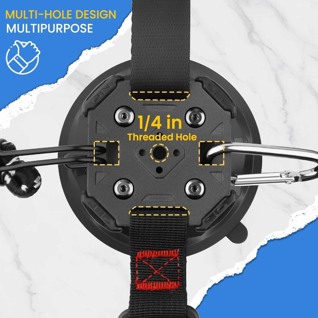 2/4Pcs Upgrade Heavy Duty Rotating Vacuum Suction Cups Anchor Hooks With 2/4Pcs Buckles,Large Hook Suction Cup Hangers,Strong Suction Cup Hook For RV