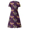 Women's Summer Casual Fashion Print Short Sleeve V-Neck Swing Dress