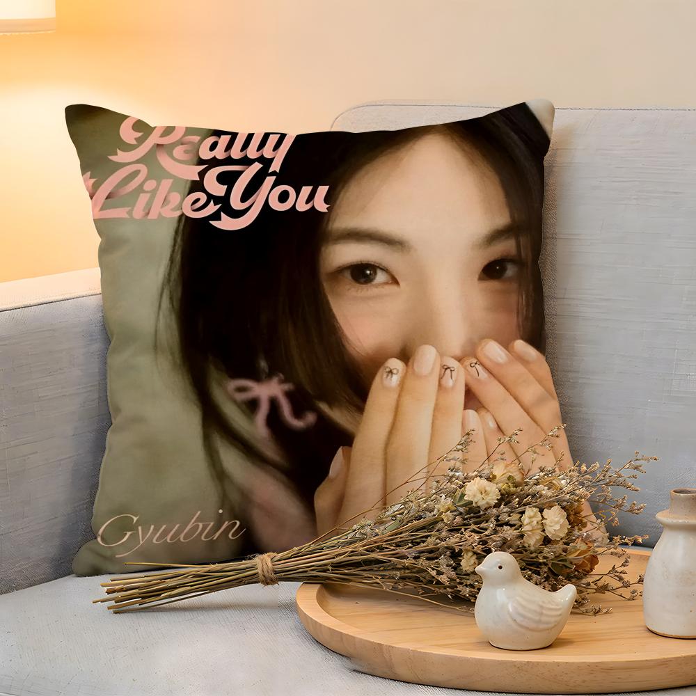 Cushion Cover Linen SkinFriendly Soft Decorative Case For Sofa Home Decor Hot Kpop Singer GGyubin Sweet Pillow cover