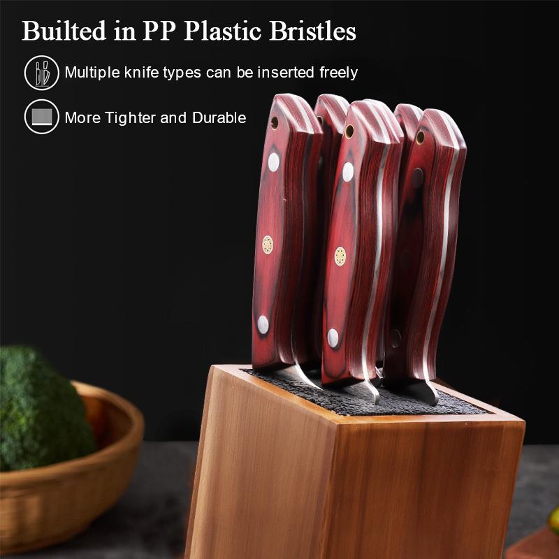 WXCOO Дамасская сталь Лазерный узор Шеф-нож Тесак Сантоку Ножи Держатель для кухонных ножей Многофункциональный блок для кухонных ножей