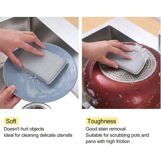 Yousheng 5 шт. ткань для мытья посуды, не царапающая губка, мягкая, гибкая, многоразовая, многоразовая, скруббер, инструмент для очистки твердых поверхностей