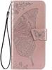 Flip case for Vivo Y19s, Butterfly, rose gold