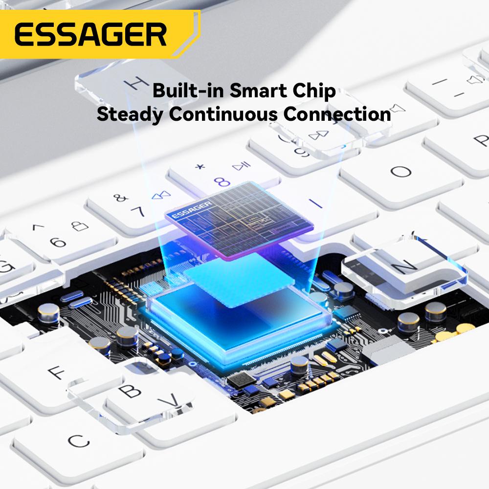 Essager Мини-интеллектуальная Bluetooth-клавиатура с защитой от отпечатков пальцев, портативная беспроводная клавиатура RGB Ipad для планшетного компьютера Ipad Pro