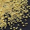 1 коробка, мини-крошечные бусины золотого/серебристого цвета, блестящие трехмерные непористые стальные цветные бусины для ногтей своими руками