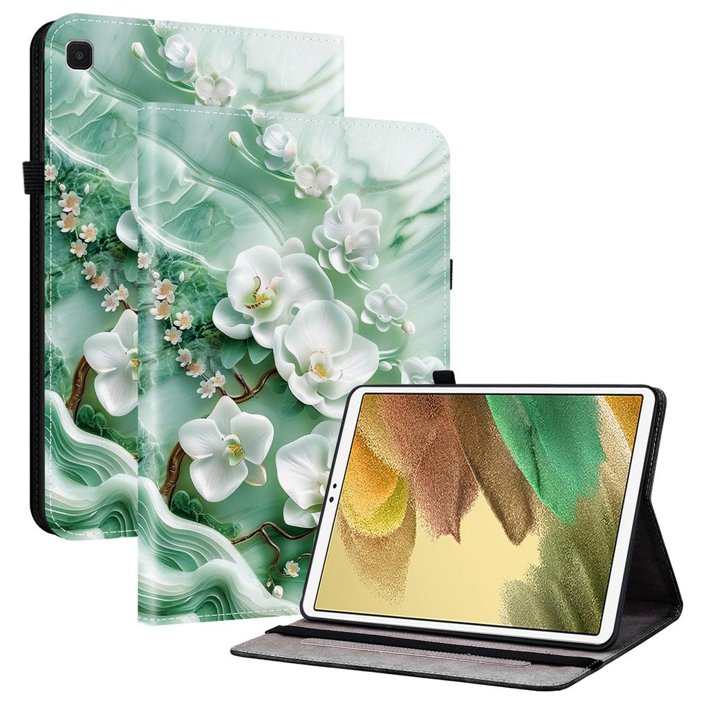 Кожаный чехол для Samsung Galaxy Tab A7 Lite 8,7 дюйма T220/T225 с принтом, подставкой, слотами для карт