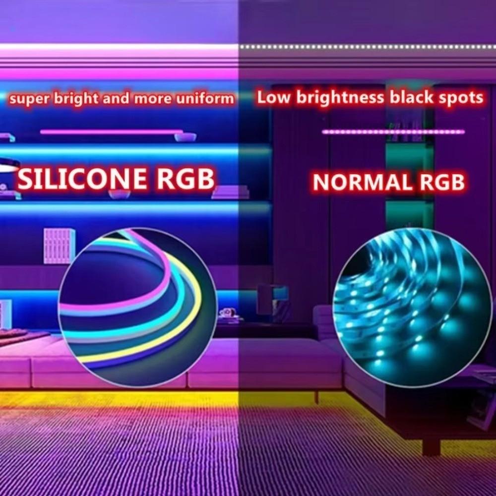 Gifts 60/100/200cm RGB Neon LED Rope Lights Waterproof Control Flexible LED Diode Home Decor Smart Colorful Neon Light Strip