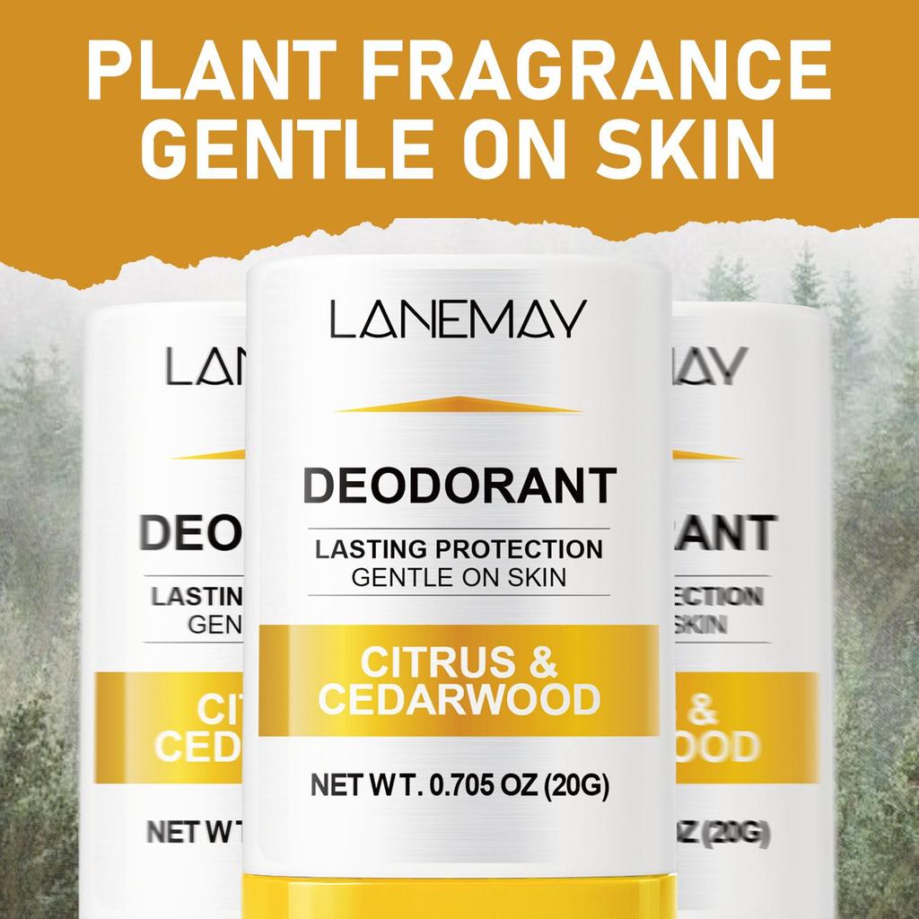 Мужской дезодорант-Мягкая длительная защита от запаха с цитрусом и кедром-Подходит для всех типов кожи, 20 г