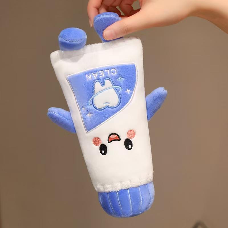 Cute Tooth & Toothbrush Plush Toy Kawaii Soft Toothpaste Doll Healing Pillow Stuffed Animal Children's Gift