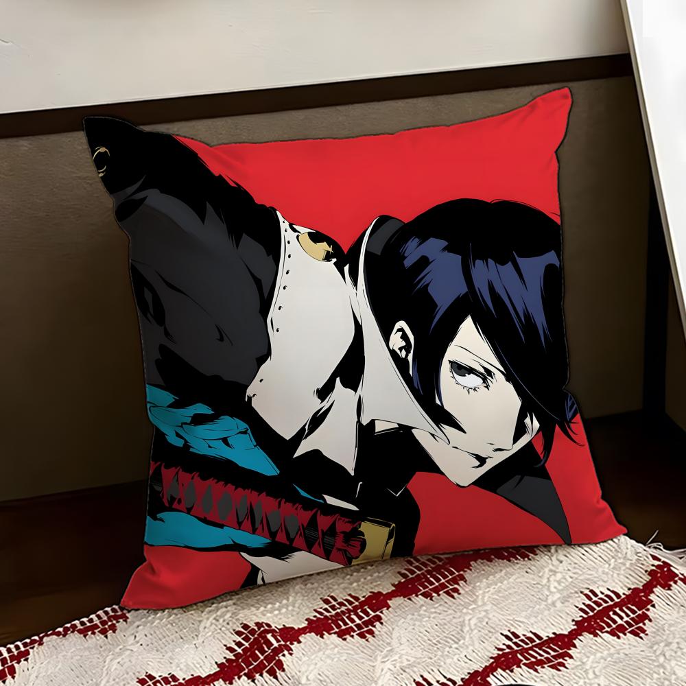 Аниме Persona 5 Наволочка Двусторонняя Мягкая Прочная Подушка Чехол для Дома Автомобиля Многоцелевое Использование для Повседневного Комфорта
