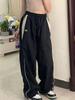 Y2K Vintage Baggy Pants Women Mid Waist Drawstring Sweatpant Female 2023 Streetwear Casual Pant Wide Leg Parachute Track Trouser