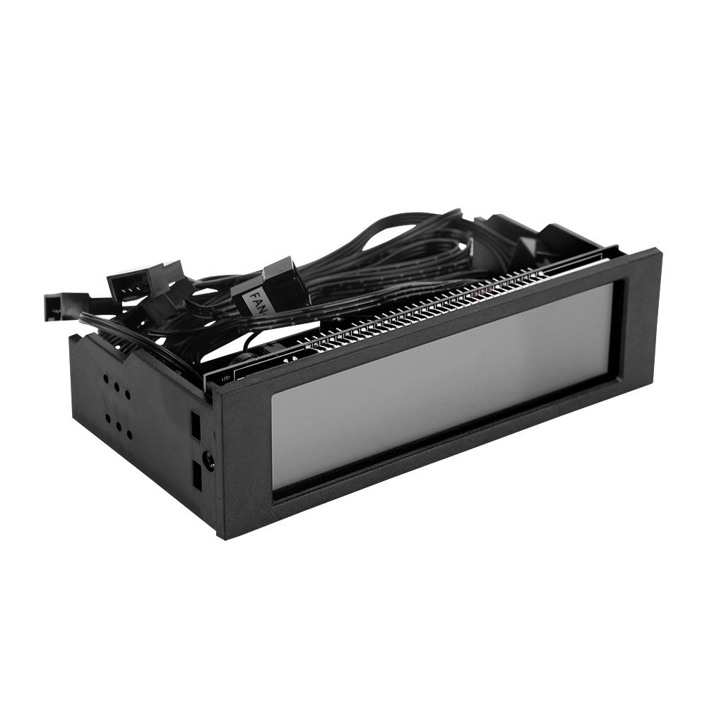 5 Fans Speed Controller CPU Temperature Sensor Computer Cooling Drive Bay Front LCD Panel