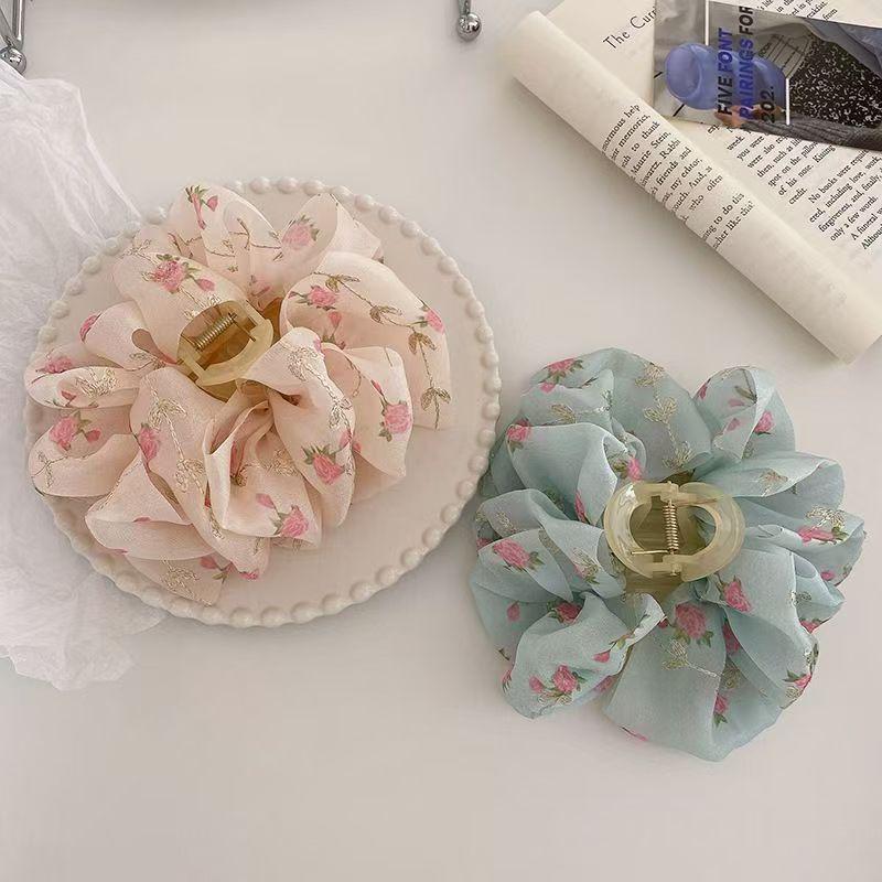 Заколка-бант для высококлассной женской прически «Облако-пузырь» – Большой аксессуар-зажим типа «акула»