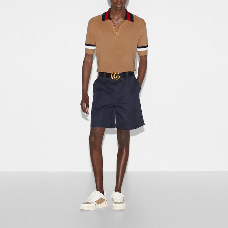 GUCCI Lido Polo Shirt Men's Camel 787817-XKD21-2688