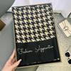 Autumn new thousand bird grid cotton and linen feel plaid scarf warm neck protection shawl dual-purpose foreign style fashion high sense