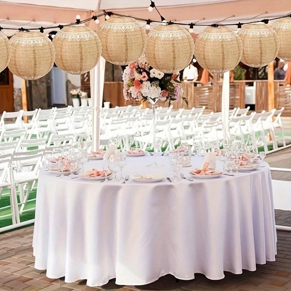 6 шт. бумажных фонариков из мешковины с кружевным принтом в стиле бохо для украшения интерьера, китайские бумажные фонарики для украшения дня рождения.