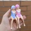 14CM Rem Ram Figure Anime Re:Life In A Different World From Zero Ram Rem Sit Down PVC Collection Action Figure Model Toys Dolls