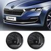 2026 Hot 8/9/10cm Carbon Fiber Badge Car Front Hood Emblem Tail Trunk Logo Sticker For Skoda Octavia Karoq Skoda S VII Fabia Kam