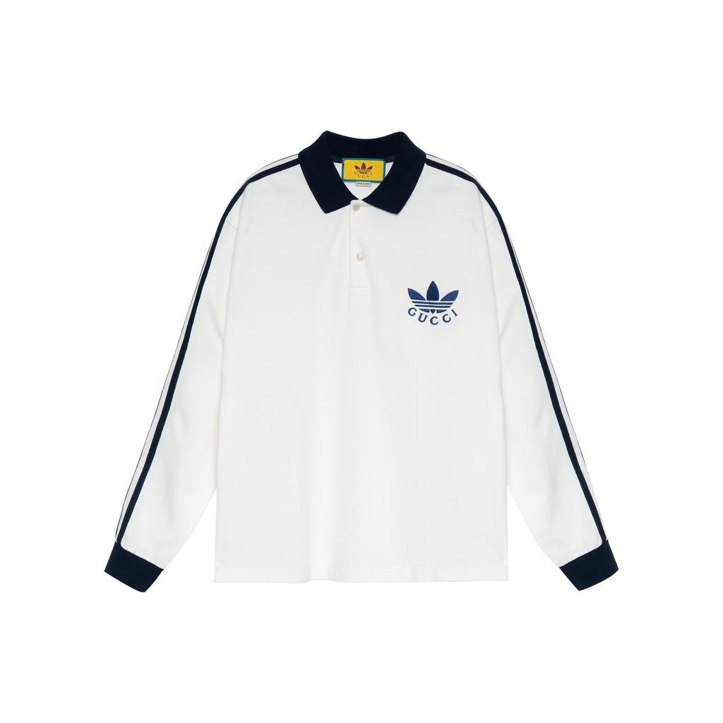 Gucci X Adidas Originals Поло SS23 Мужское Белое 722972-XJEVF-9791