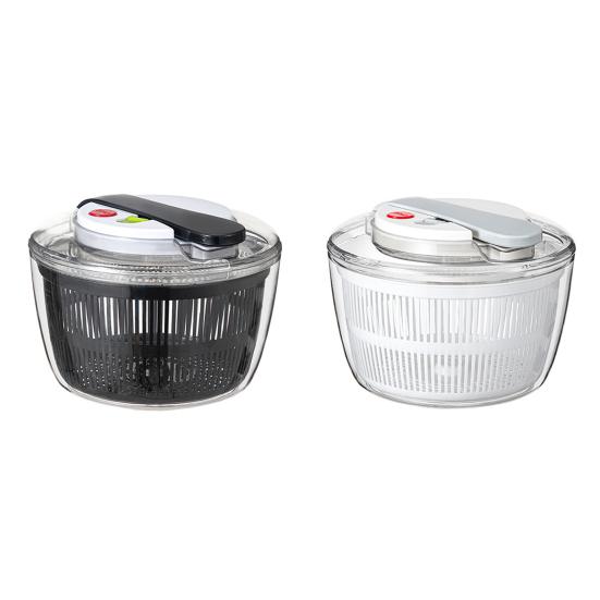 Центрифуга для салата большая ручная с системой дуршлага Мойка для овощей и фруктов многофункциональная пластиковая