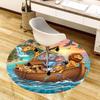 1PC Boat Animal Non-Slip Floor Round carpet, Office, family, bedroom, Large Area Rug Indoor Rugs,  Durable PolyesterH0352