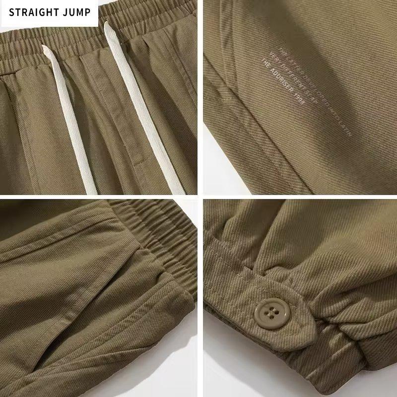 Fashion Men's Cargo Pants Classic Waist Drawstring Street Casual Sports Jogger Male Loose Trousers