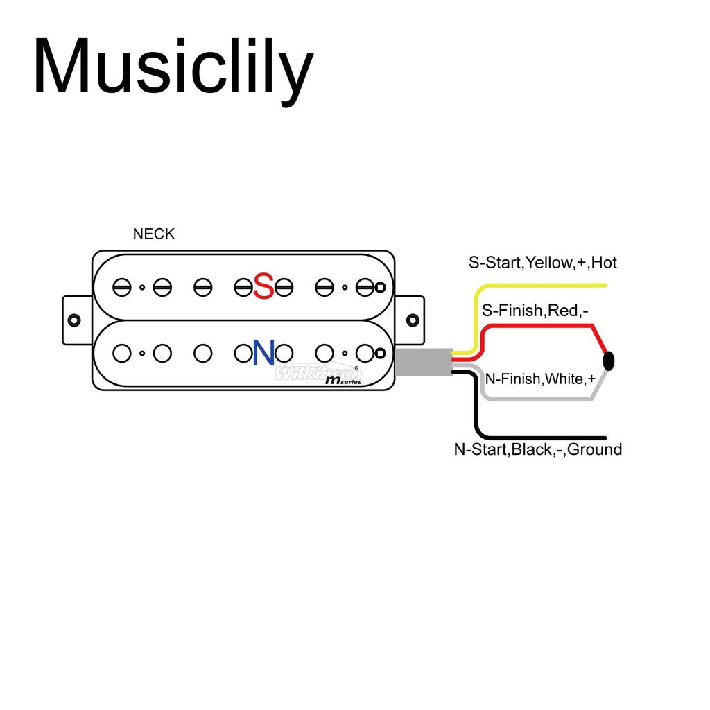 Wilkinson M Series WHO Classic Open Style Ceramic Humbucker Pickup for Electric Guitar Black 7-String Necks,