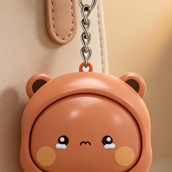 Stress Relief Keychain Toy Face Changing Panda Keychain, 3 Expressions Cartoon Bear Key Ring Ring, Backpack Purse Handbag Charm Decor Pendant