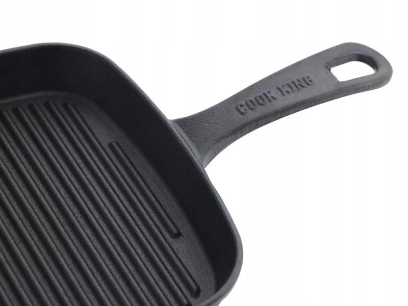 CAST IRON GRILL PAN 23 CM HEAVY DUTY CAST