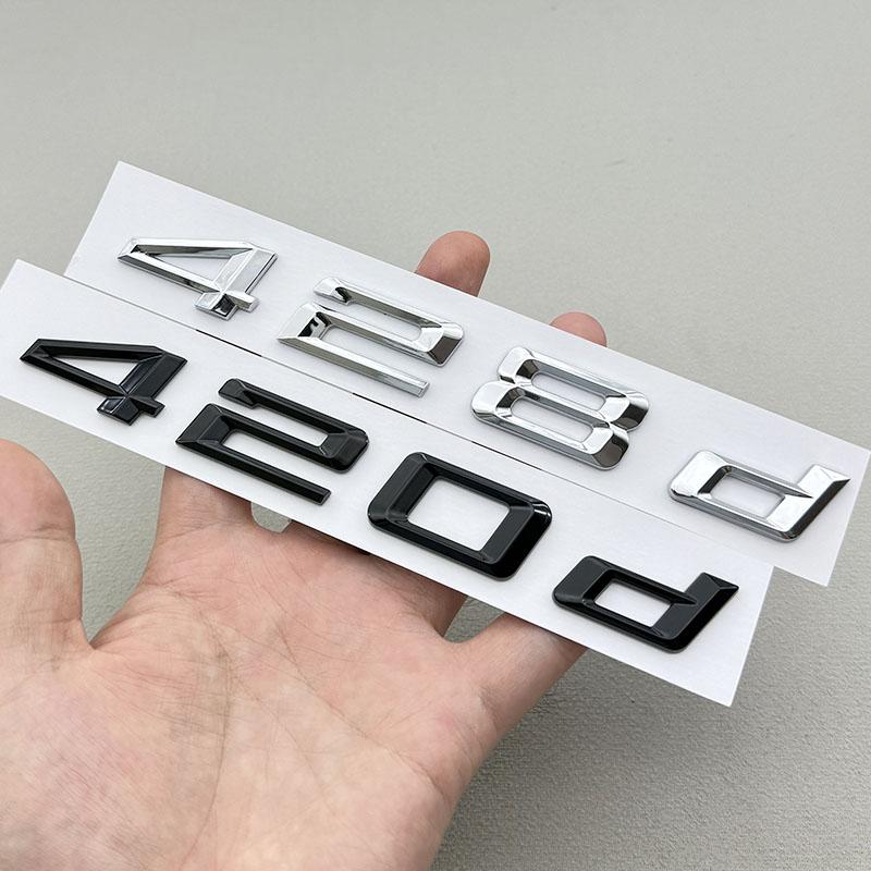 3D ABS Car Letters Logo 420d  428d Badge Sticker Rear Trunk Emblem Decals For BMW 4 Series 420d 420i F32 F36 Auto Tail Marking