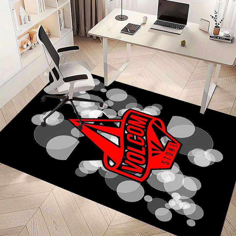 V-VOLCOM LOGO4 Printed Absorbent Washable Carpet, Non-Slip Bathroom Mats, Kitchen Rugs, Yoga Mat,Living Room Entrance, Camping Picnic Rugs