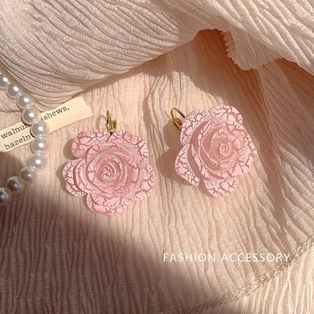 Resin Rose Flower Earrings Vacation Women's Jewelry Exquisite Flower Stud Earrings  Ladies/Girls