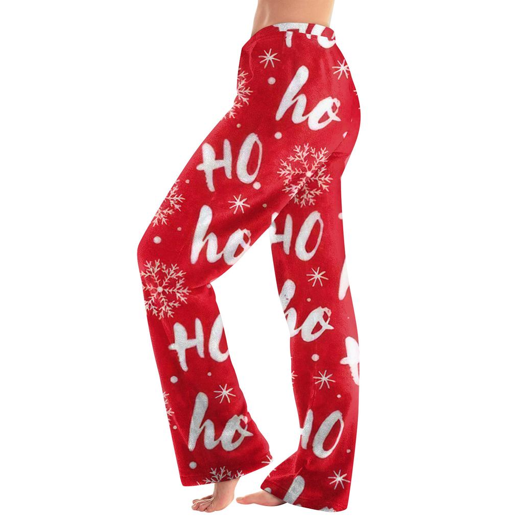 Women Winter Plaid Pants Full Length Long Trousers Sports Pants