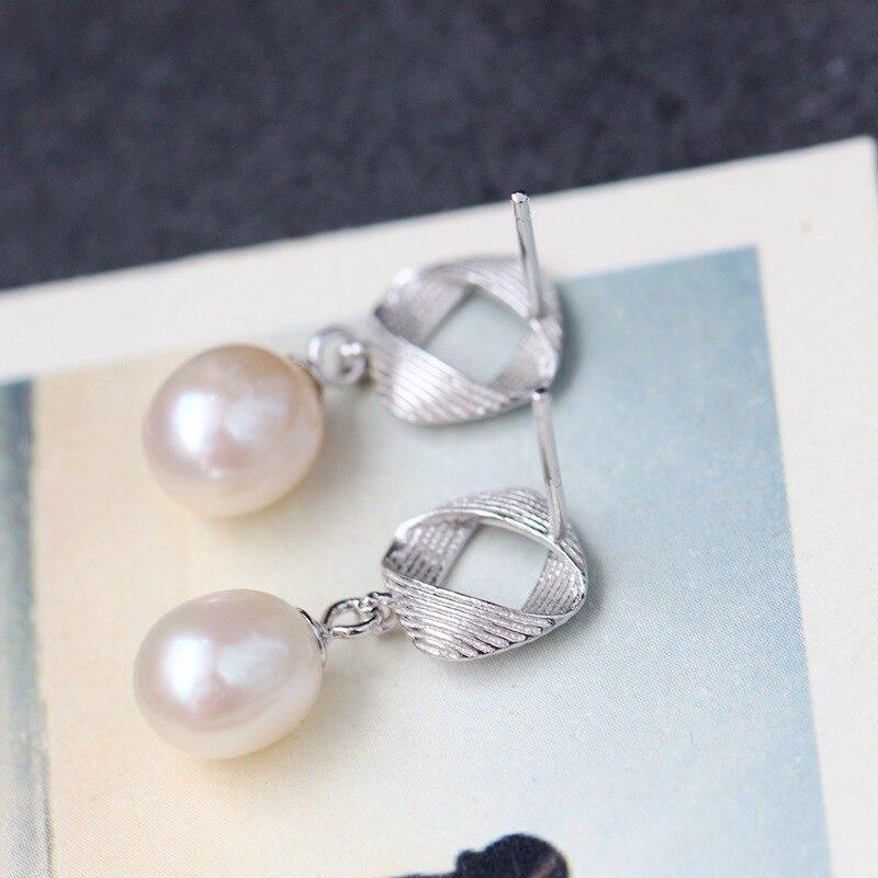 Серьги из серебра 925 пробы ручной работы с натуральным жемчугом.