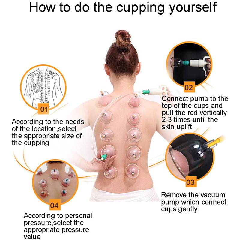 6or24 Pieces Suction Cups Massage Vacuum Cupping Body Massager Plastic Vacuum Suction Therapy Cupping Set Cans for Massage