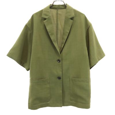 FREAK'S STORE Куртка с коротким рукавом, похожая на лен, S, хаки, женская, б/у