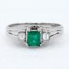 Ring Pt900Platinum/Emerald/diamond #3.7(US Size) 3.8g Women Used
