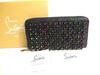 Authentic Panettone Black Leather Multicolor Spikes Round Zip Wallet #9746 Refurbished