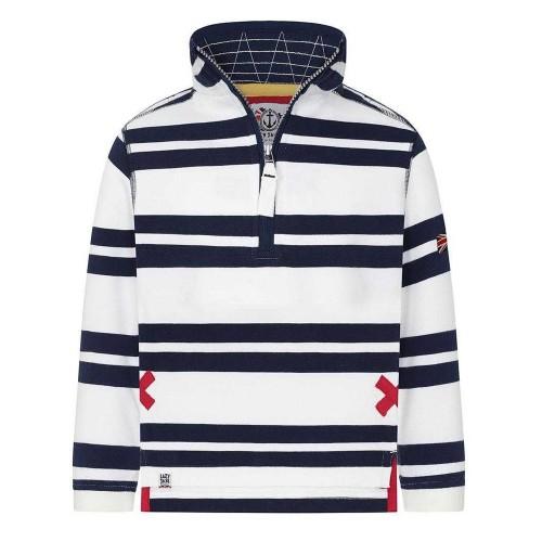 Lazy Jacks Boys Striped Quarter Zip Sweatshirt