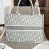 [Pre-Owned] Book Tote Medium White Canvas Monogram Shoulder Bag - Excellent #GFYAZA