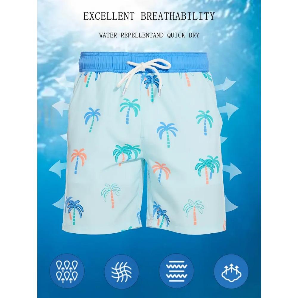 Мужские пляжные шорты - эластичные, дышащие, идеально подходят для активного отдыха летом. Двухслойные пляжные шорты