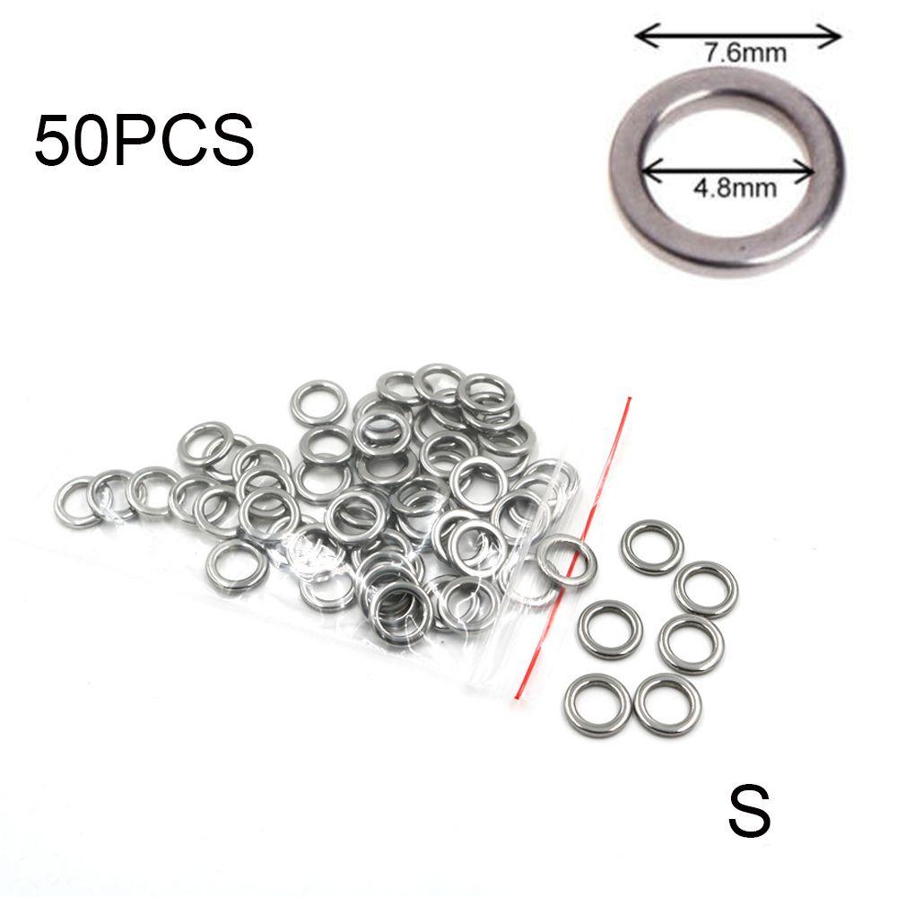 50 шт. высококачественные прочные рыболовные разъемные кольца из нержавеющей стали для рыбалки с поворотным креплением