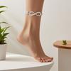 Fashion Retro Summer Hot Sale Silver Charm Two Wear Sparkly Unlimited 8-Figure Anklet Bracelet Two Sparkly Foot Jewelry