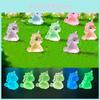 Adorable Cartoon Unicorn Figurine Resin Diy Miniature Night Light Decor Cute