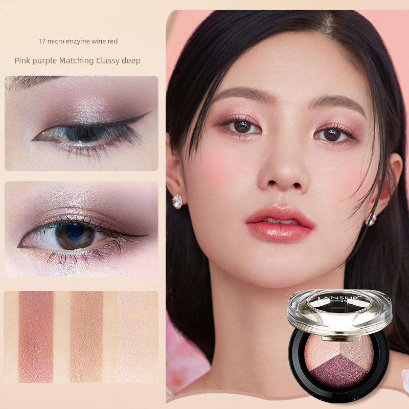 LANSUR Baked Powder Orange Pearl Flowers Natural Eye Shadow Plate
