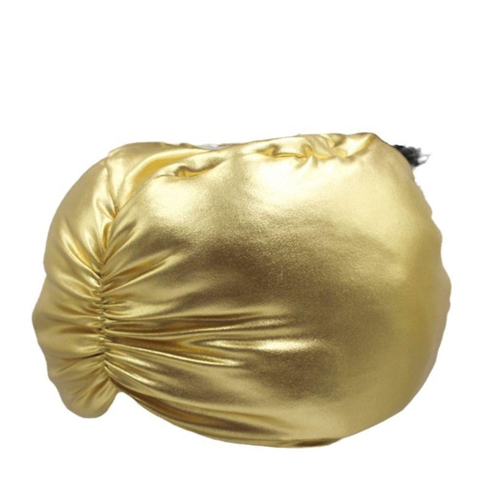 Novelty Dress Up Arab Pleated Turban Arabian Hats Ethnic Indian Pleated Cap Cosplay Gold Sultan Costume Headwear Halloween