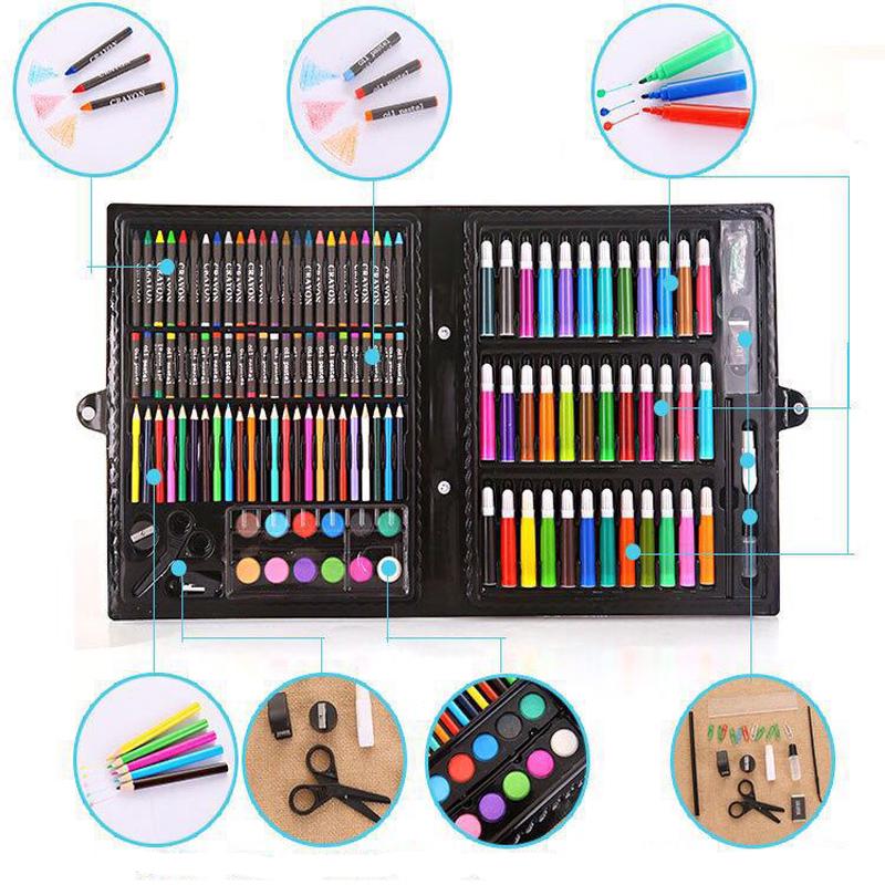 150 Colors Children's Drawing Set Pastel Watercolor Pen Soft Water Soluble Coloured Pencils Set